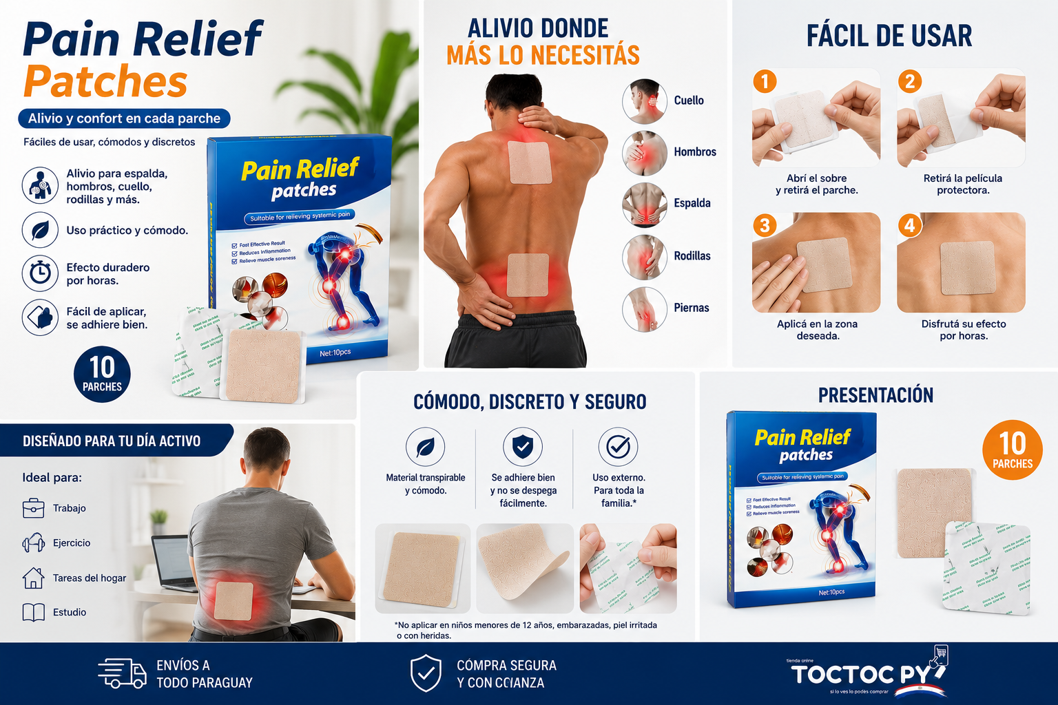 Parche para alivio de dolor